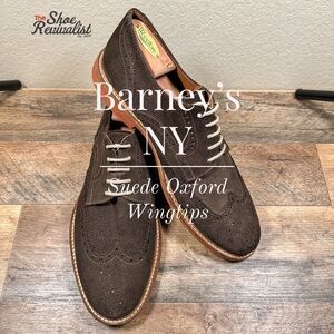 Barneys New York Suede Oxford Wingtip 9M
